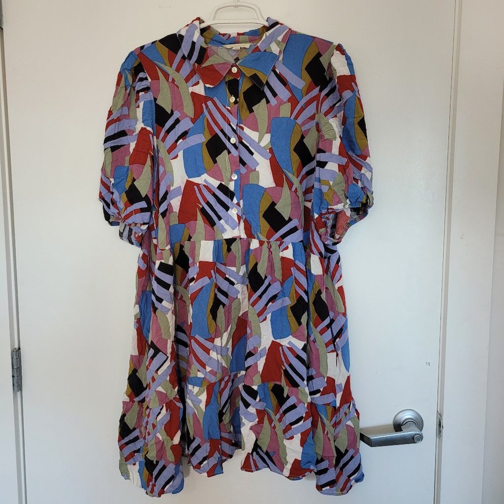 Geometric Button-up dress